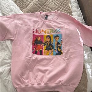 Pink K-POP DEMON HUNTER HUNTRX Graphic Sweatshirt Medium Adult
